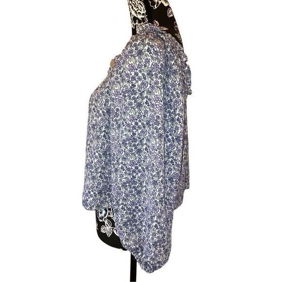 American Eagle Floral Blouse Lightweight Buttons Boho Bohemian Preppy School - Picture 3 of 11